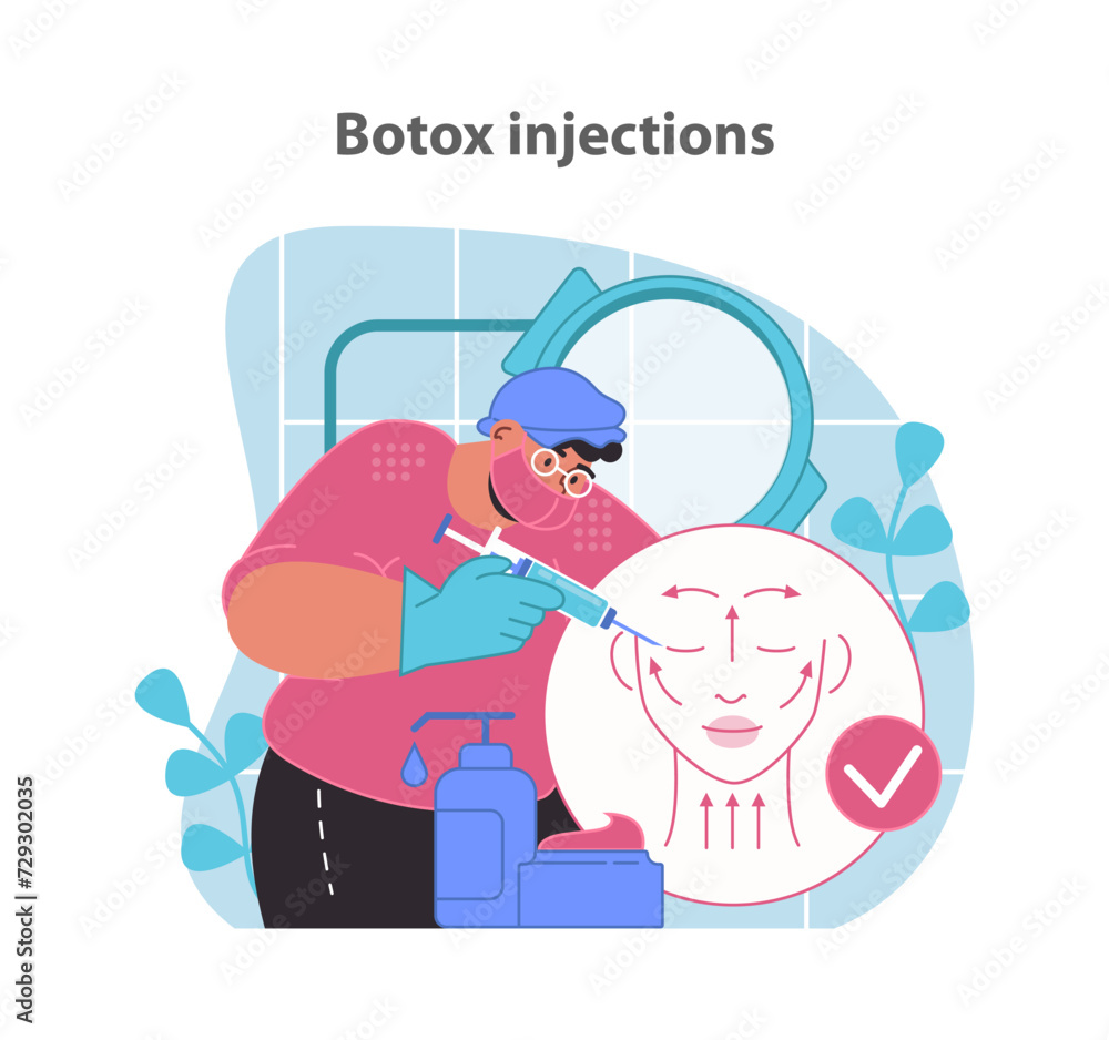 Professional botox injections procedure. Anti-aging skin treatments ...