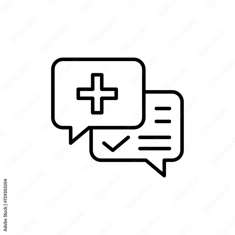 Healthcare chat outline icons, minimalist vector illustration ,simple transparent graphic element .Isolated on white background Healthcare chat outline icons, minimalist vector illustration ,simple transparent graphic element .Isolated on white background
