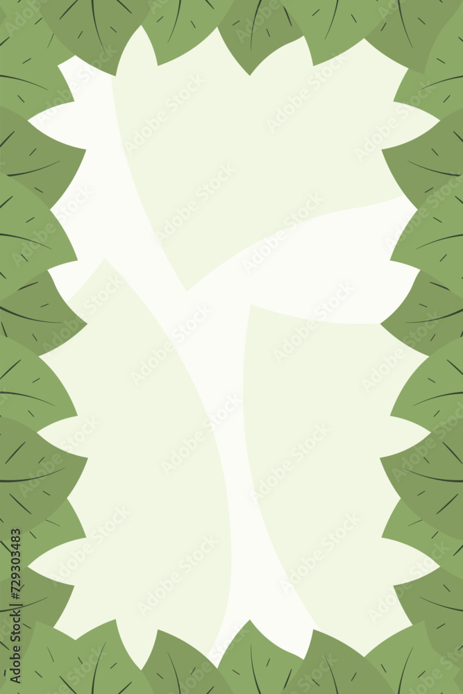 Floral frame template. Green leaves border. Leaf frame Floral frame template. Green leaves border. Leaf frame