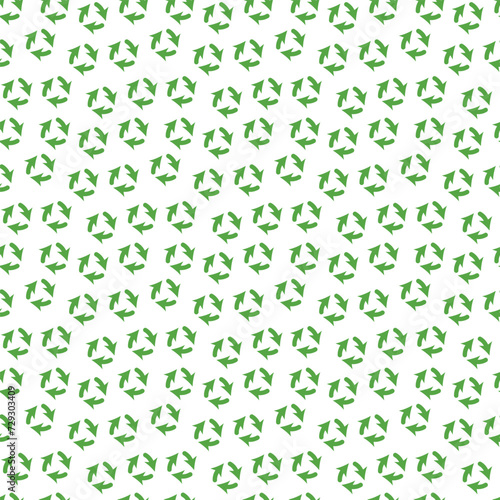 Flat Green Arrows Recycle pattern, World Earth Day, Environment day, Ecology seamless concept