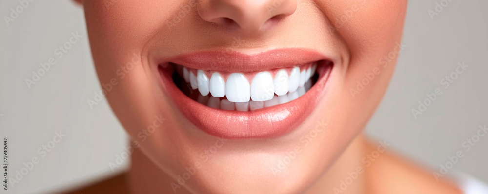 Beautiful female smile after teeth whitening procedure. Dental care. Dentistry concept. Beautiful female smile after teeth whitening procedure. Dental care. Dentistry concept.