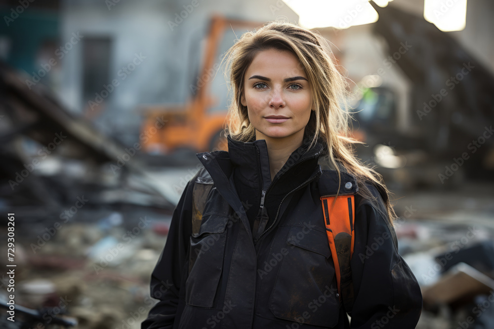 A Glimpse into the World of a Female Demolition Expert Amidst the Ruins