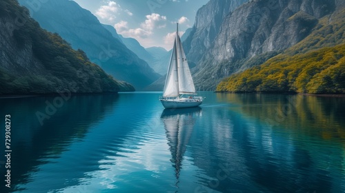 sailboat on the lake photo