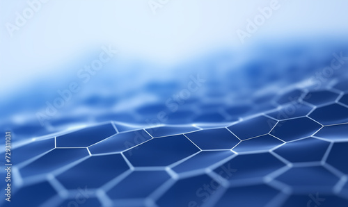 Futuristic blue hexagon dynamic wave, Blue hexagonal mesh background