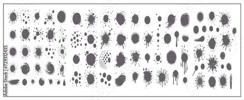 set of spots and stains. Black ink stains vector illustration 