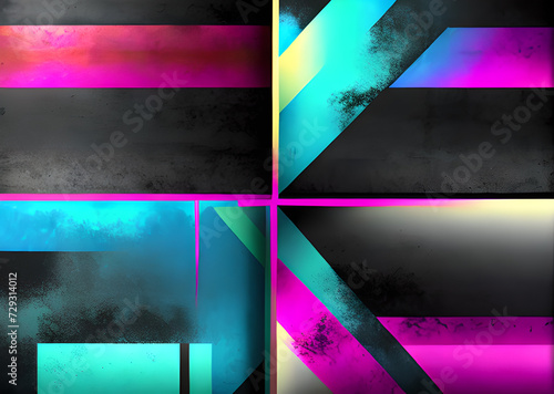 Bright abstract stripes, Mix of glitch noises and colors, In grunge style with elements of sc-fi technology, imitation of screen errors, background, design, wallpaper, for your project,Generative AI