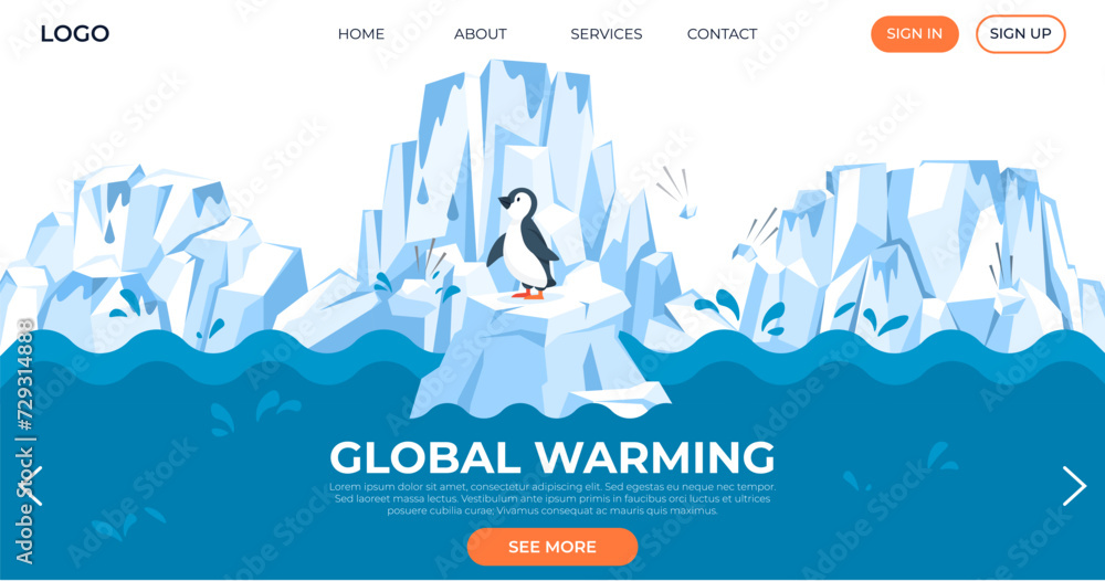 Global warming vector illustration. Climate, pulse planet, flutters 