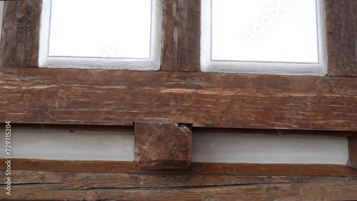 Detail of timered frame on historic house Fachwerk Haus photo