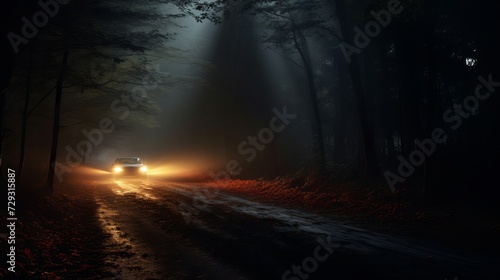 Mysterious Flickering Car Lights: Eerie Strobe Effect in the Night
