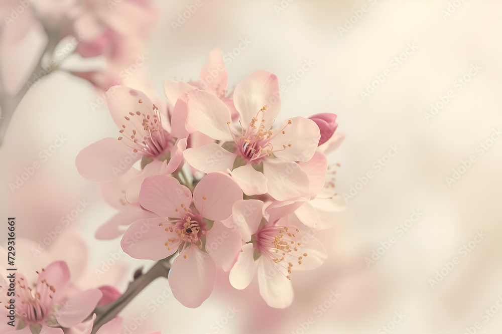 Spring cherry or sakura blossoms