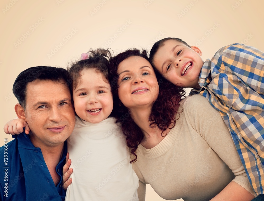 Obraz premium A happy young family have fun