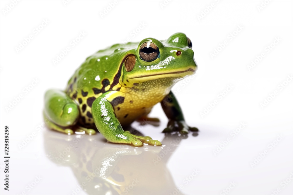 Green frog isolated on a white background. Green frog isolated on a white background.