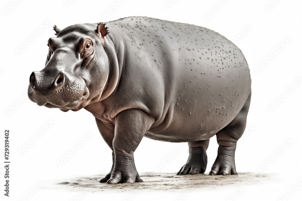 Naklejka premium Hippopotamus isolated on white background.