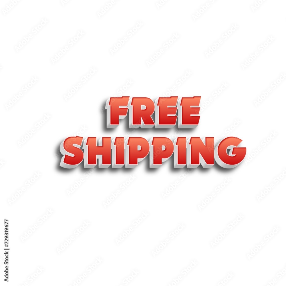 3D Free shipping text poster 3D Free shipping text poster