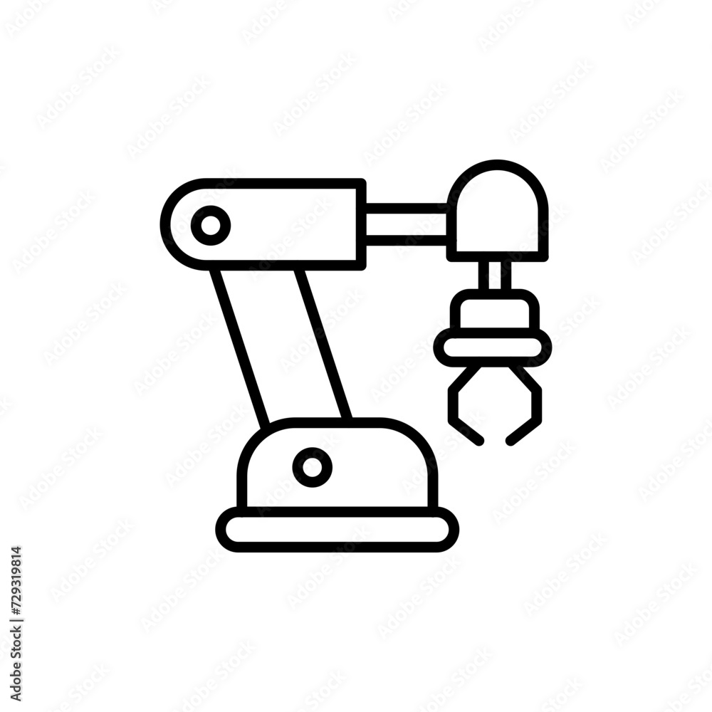 Robotic arm outline icons, minimalist vector illustration ,simple transparent graphic element .Isolated on white background