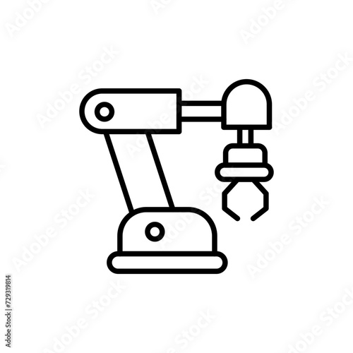 Robotic arm outline icons  minimalist vector illustration  simple transparent graphic element .Isolated on white background