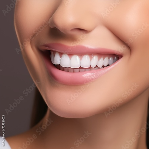 Closeup of a woman smiling. perfect smile and healthy teeth.