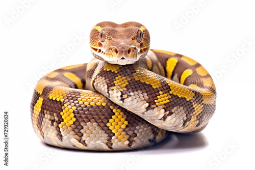 Close-up of snake Isolated on white background.