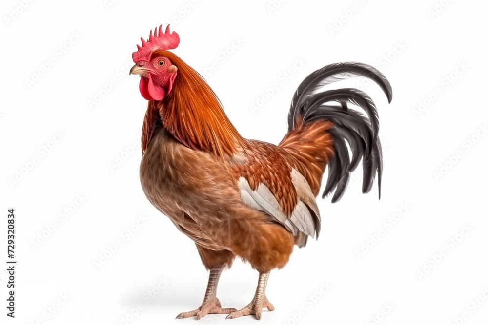 Rooster Isolated on White Background