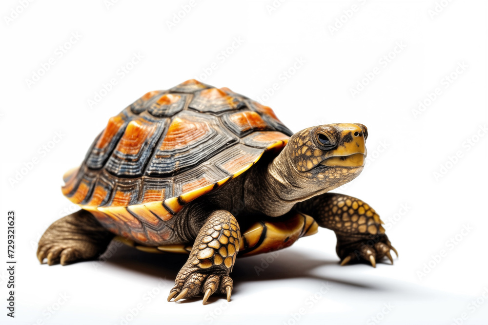 Turtle isolated on white background with copy space