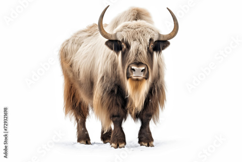 Yak isolated on white background photo