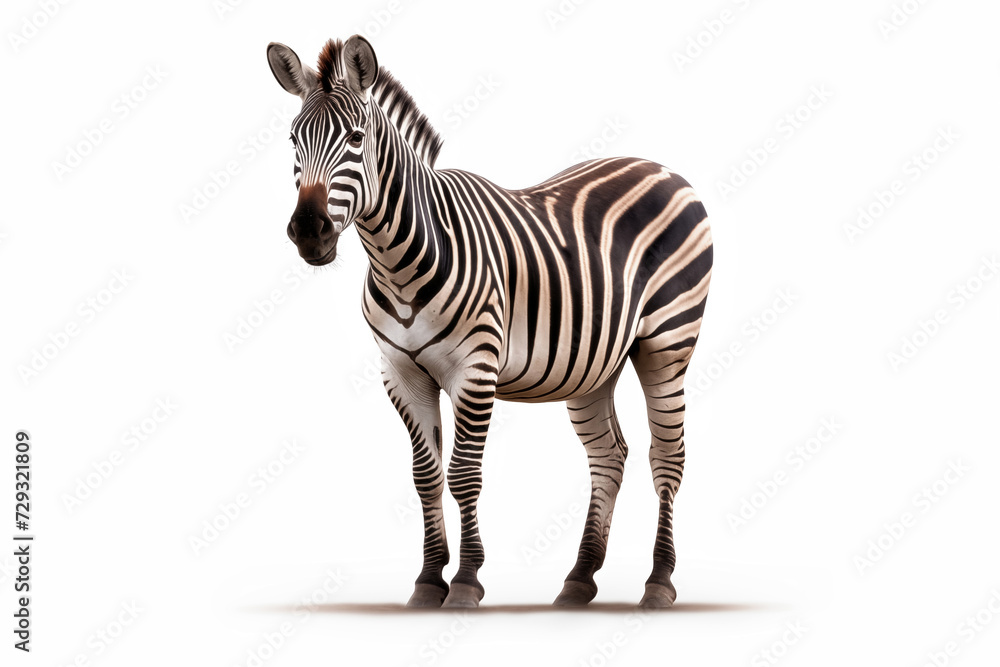 Fototapeta premium zebra isolated on white background with copy space