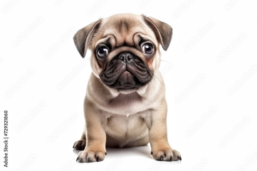 lovely and cute dog portrait isolated on white background