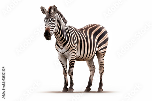 zebra isolated on white background with copy space