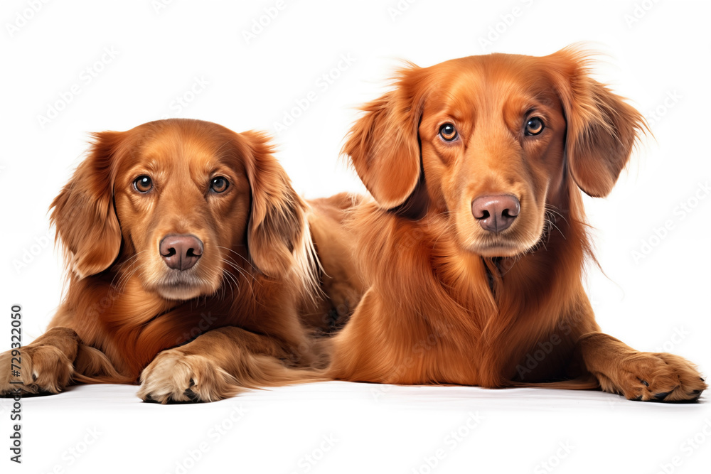 Two  young  dogs isolated on white background