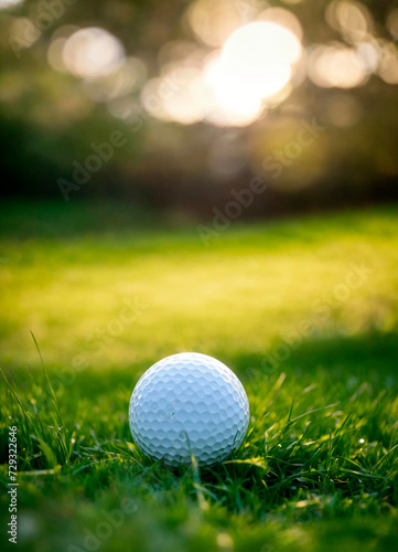 golf ball on the field. Selective focus.