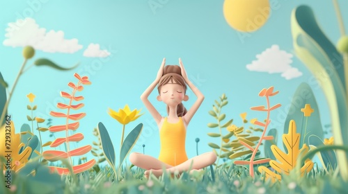 A young and healthy girl is practicing yoga. It is an active training program for the whole body that takes place in natural surroundings in order to promote good health. A healthy lifestyle.