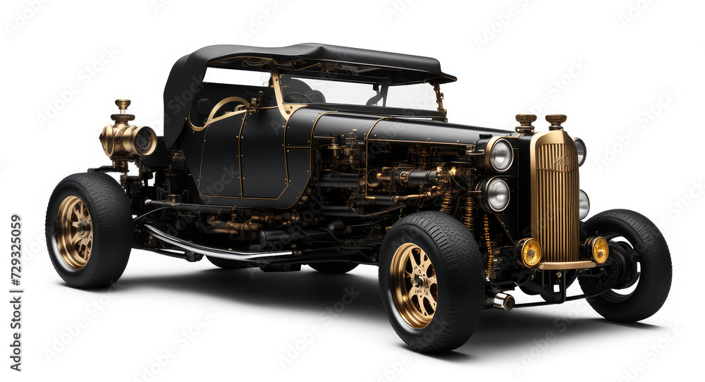 Steampunk car. Abstract illustration. AI generated. Steampunk car. Abstract illustration. AI generated.