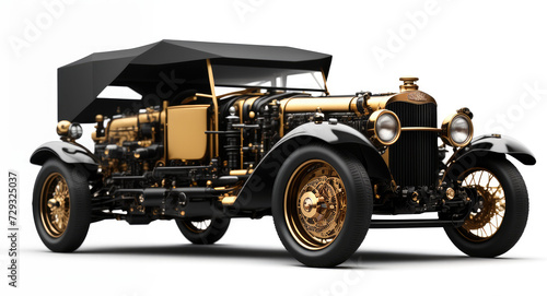 Steampunk car. Abstract illustration. AI generated.