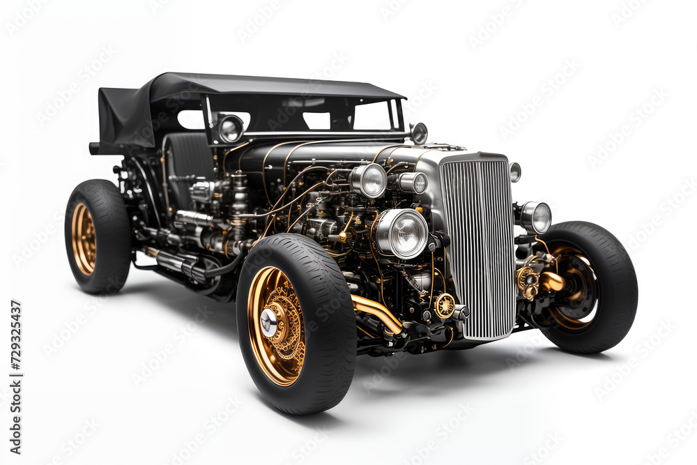 Steampunk car. Abstract illustration. AI generated. Steampunk car. Abstract illustration. AI generated.