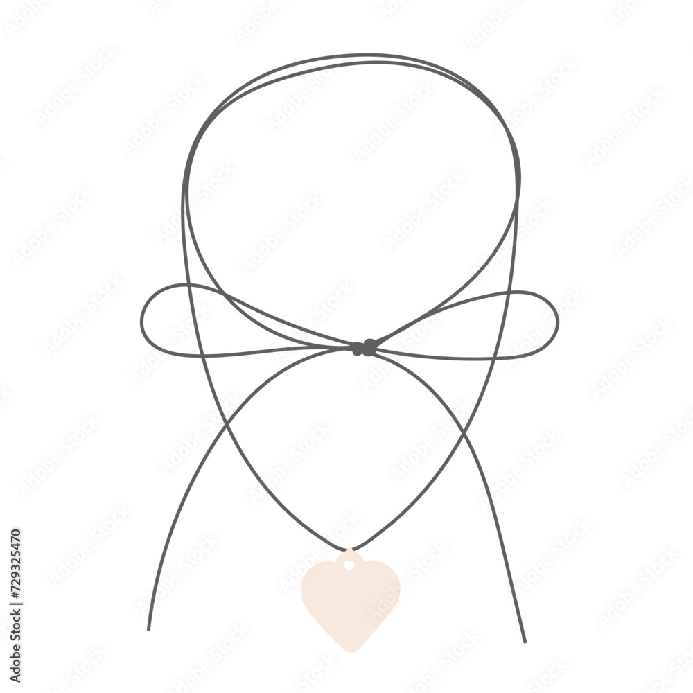 heart neck decoration in flat style vector