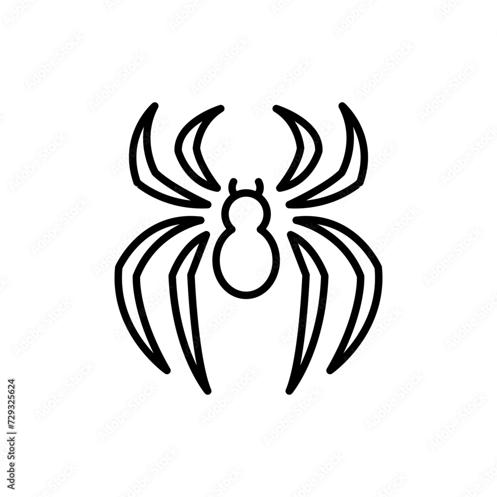 Spider outline icons, minimalist vector illustration ,simple transparent graphic element .Isolated on white background