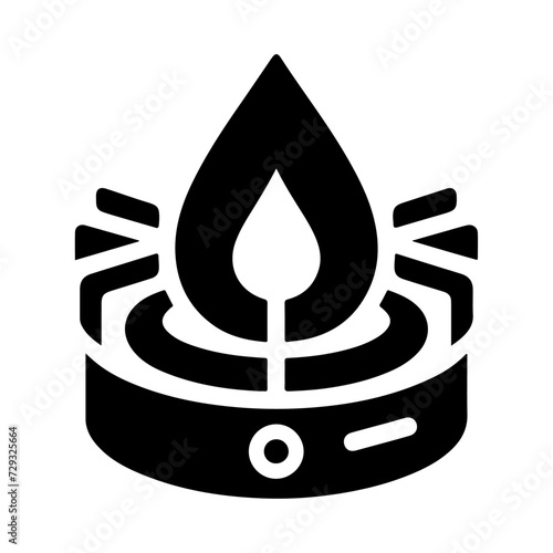 minimal gas burner logo concept vector black color silhouette