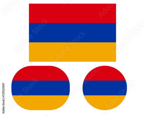 Free Download Flag in a rectangular square and circle, isolated png background. Flag of Armenia - GFXLoad