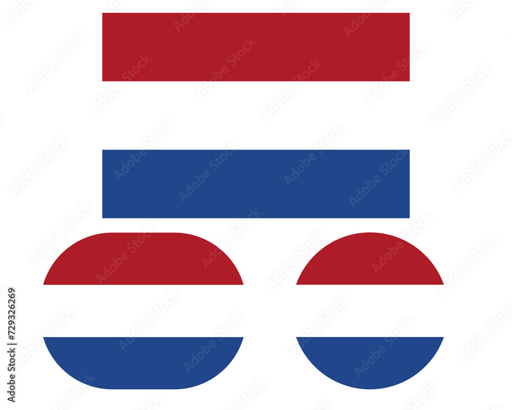 Flag in a rectangular square and circle, isolated png background. Flag of the Netherlands Flag in a rectangular square and circle, isolated png background. Flag of the Netherlands