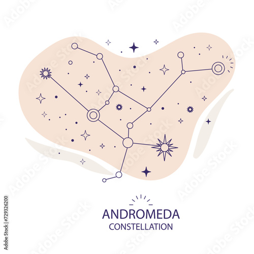 Star constellation Andromeda vector illustration