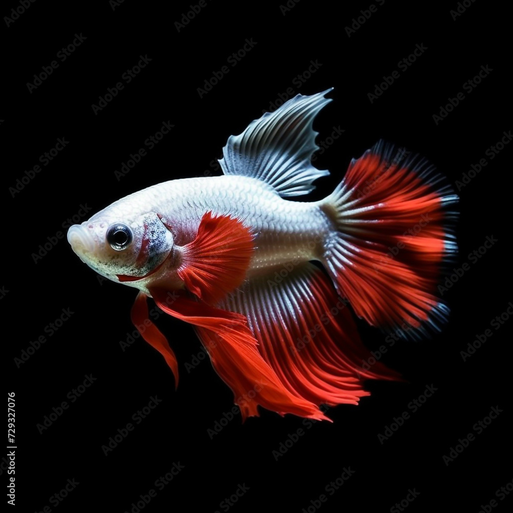 Fighting fish, a pink fighting fish with a glistening light red tail