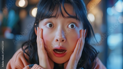 Korean girl expressing surprise and shock
