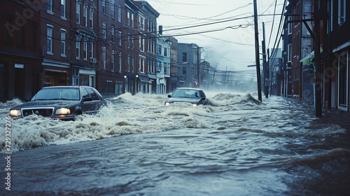 Town Inundated by Flash Flood