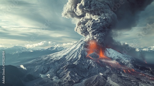 Volcanic eruption of Mount St. Helens photo