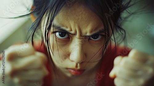 Intense Portrayal of Anger and Frustration