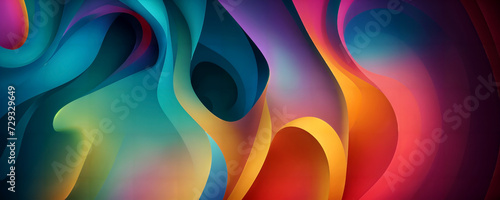 abstract colorful papercut wavy overlap layers background