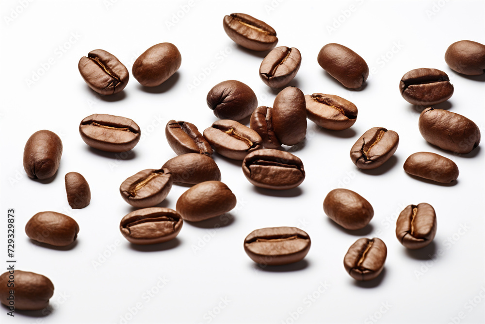coffee beans on white coffee beans on white