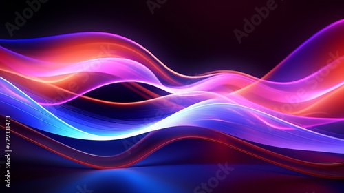 Colorful motion elements with neon led illumination. Abstract futuristic background