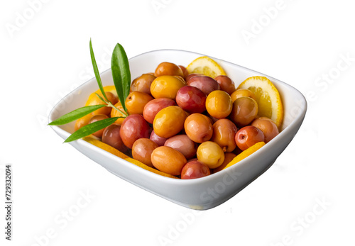 Scratched green olives. Tas...