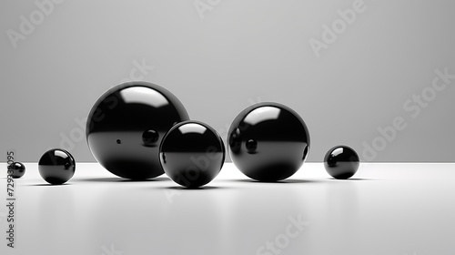 Floating spheres 3d rendering empty space for product show